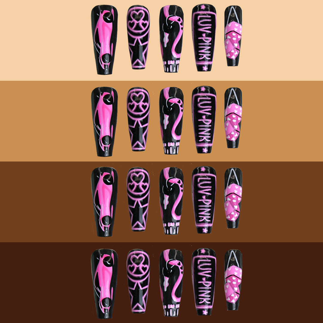 Step on the Gas nails on different skin tones.