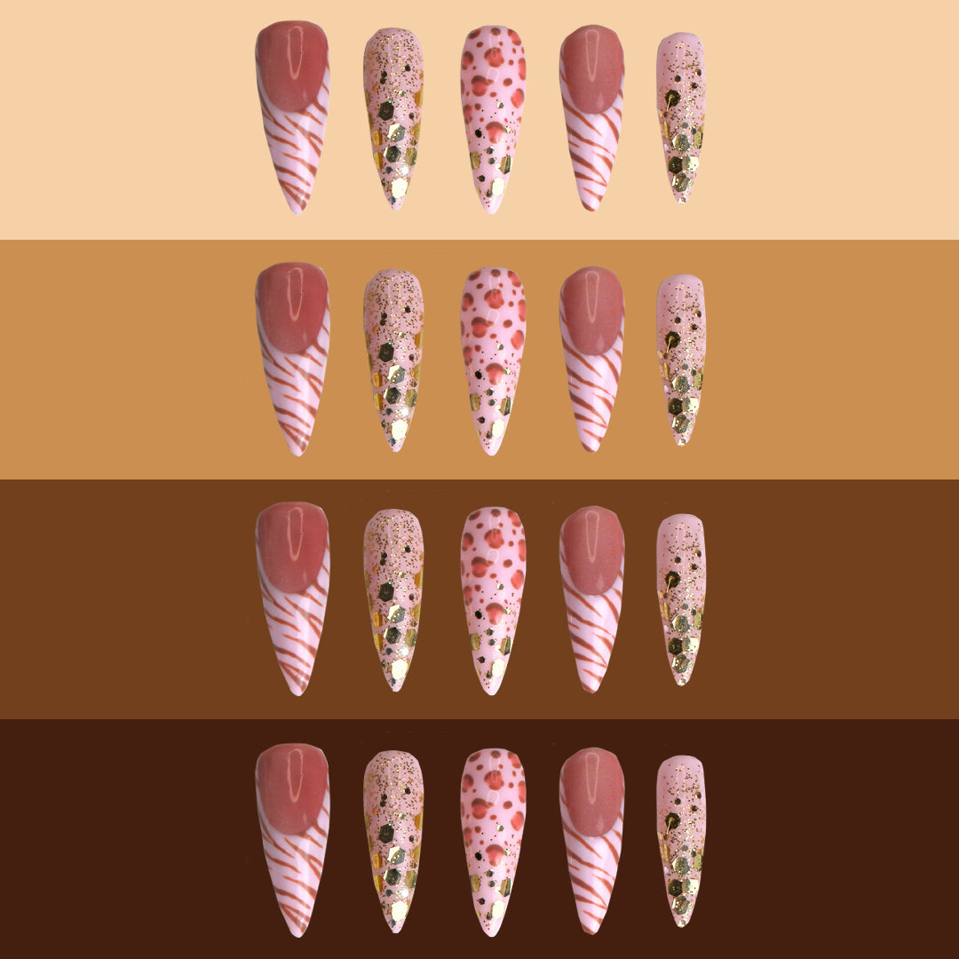 "The 'it girl'" nails on different skin colors.
