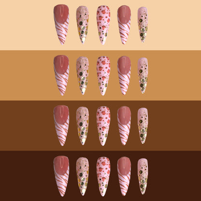 "The 'it girl'" nails on different skin colors.