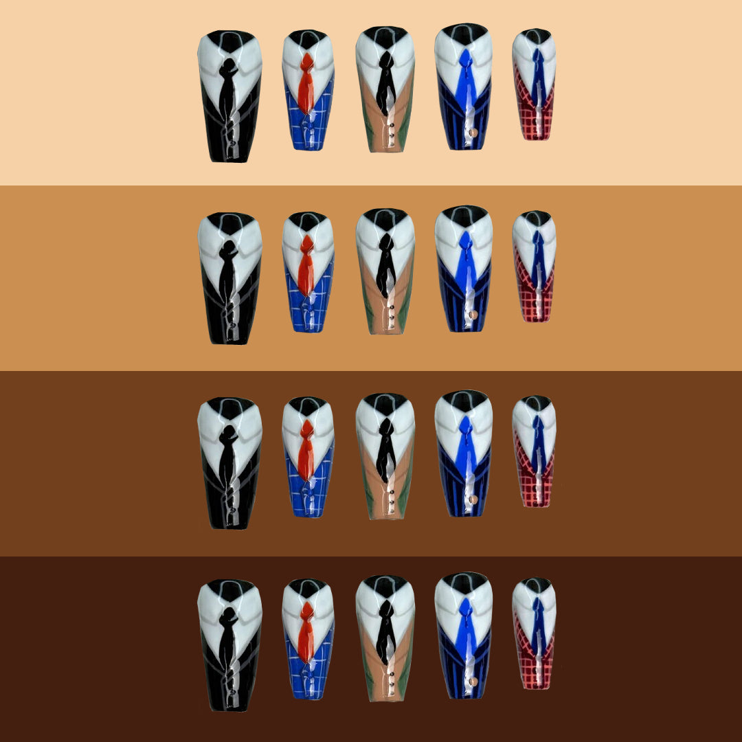 Suit nails on different skin tones.